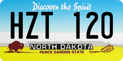 ND license plate HZT120