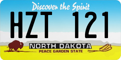 ND license plate HZT121