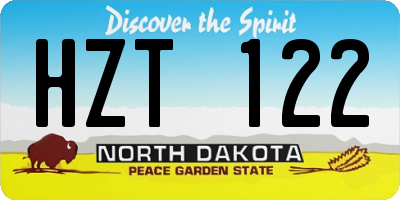 ND license plate HZT122
