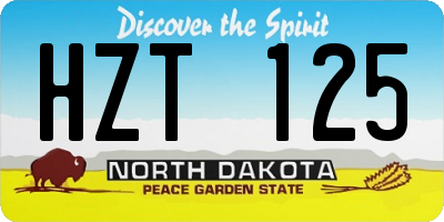 ND license plate HZT125