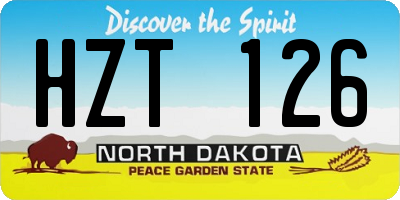ND license plate HZT126