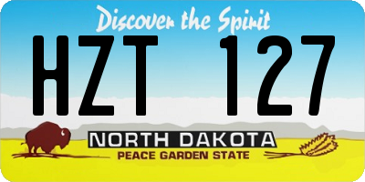 ND license plate HZT127