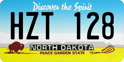 ND license plate HZT128