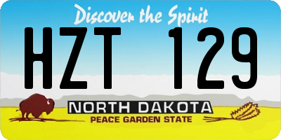 ND license plate HZT129