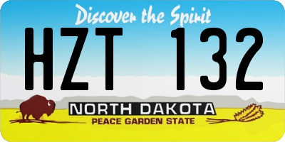 ND license plate HZT132