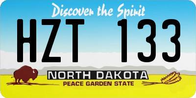 ND license plate HZT133