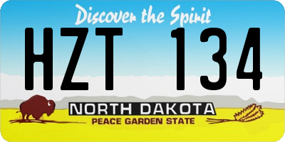 ND license plate HZT134