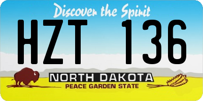 ND license plate HZT136