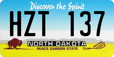 ND license plate HZT137