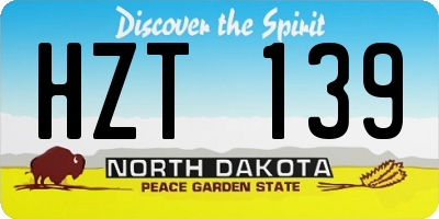 ND license plate HZT139