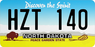 ND license plate HZT140