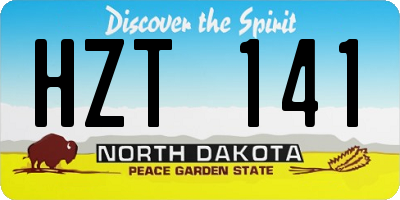 ND license plate HZT141