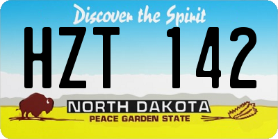 ND license plate HZT142