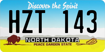 ND license plate HZT143