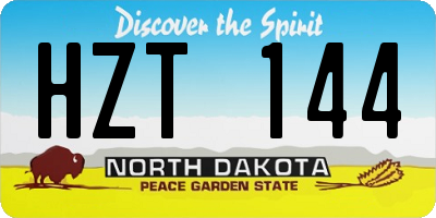 ND license plate HZT144