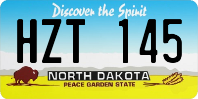ND license plate HZT145