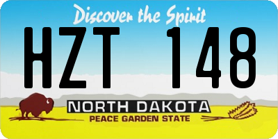 ND license plate HZT148