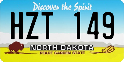 ND license plate HZT149