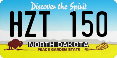 ND license plate HZT150