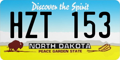 ND license plate HZT153