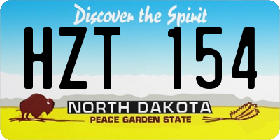 ND license plate HZT154