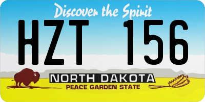 ND license plate HZT156