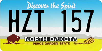 ND license plate HZT157
