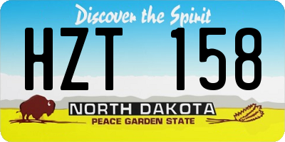 ND license plate HZT158