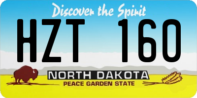 ND license plate HZT160