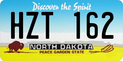 ND license plate HZT162