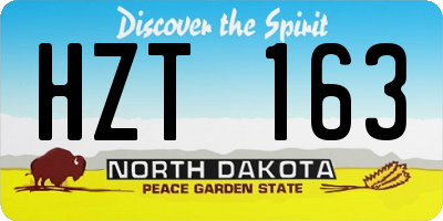 ND license plate HZT163