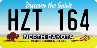 ND license plate HZT164