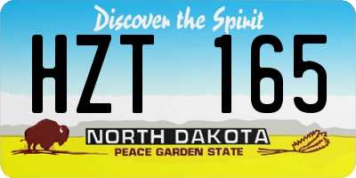 ND license plate HZT165