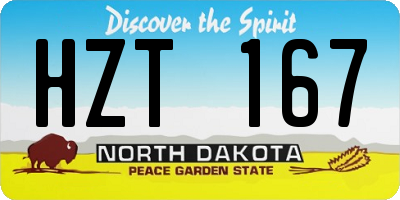 ND license plate HZT167