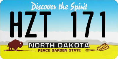 ND license plate HZT171