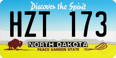 ND license plate HZT173