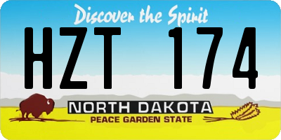 ND license plate HZT174