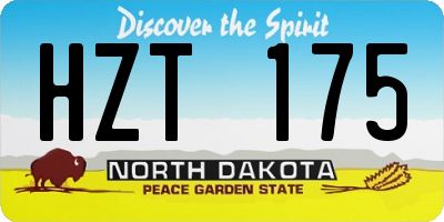 ND license plate HZT175