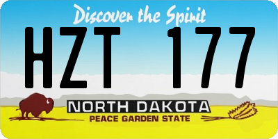 ND license plate HZT177