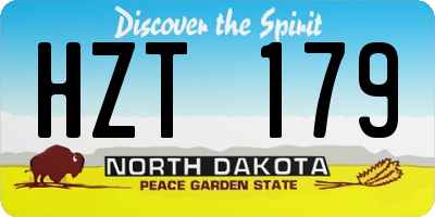 ND license plate HZT179