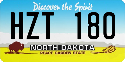 ND license plate HZT180