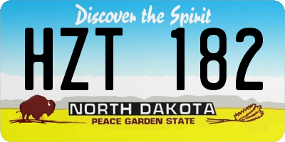 ND license plate HZT182