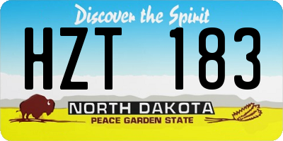 ND license plate HZT183
