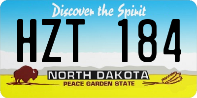 ND license plate HZT184
