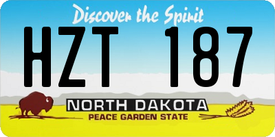 ND license plate HZT187