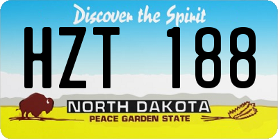 ND license plate HZT188