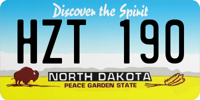 ND license plate HZT190