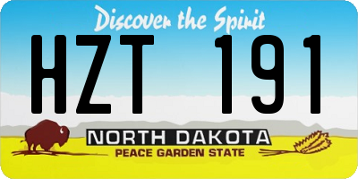 ND license plate HZT191