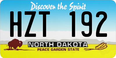 ND license plate HZT192