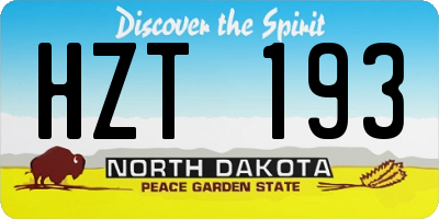 ND license plate HZT193